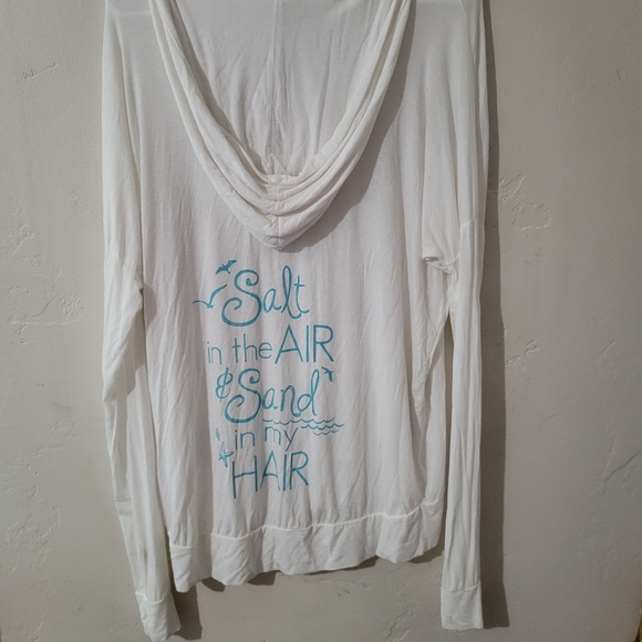 NWT Bird and Vine Pullover White Salt In The Air Small Oversized Hoodie - Picture 5 of 8